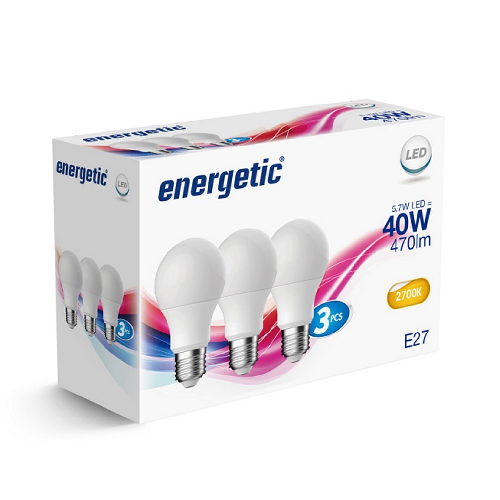 Energetické LED žárovky E27 40W 3 kusy