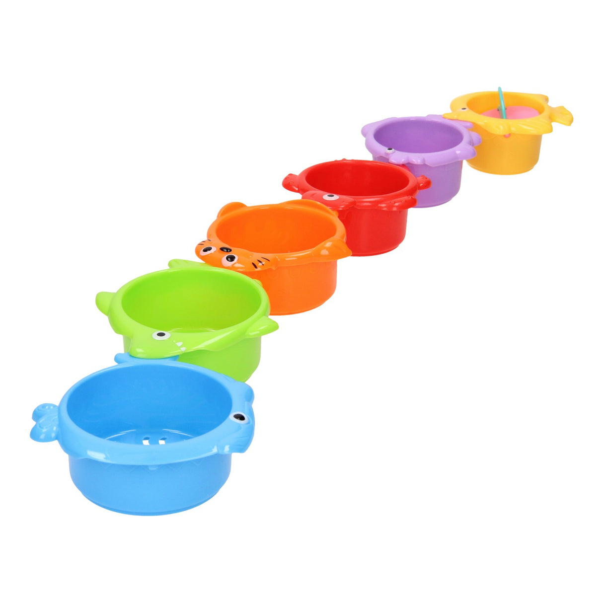 Stack of bath cups animals 6dlg.