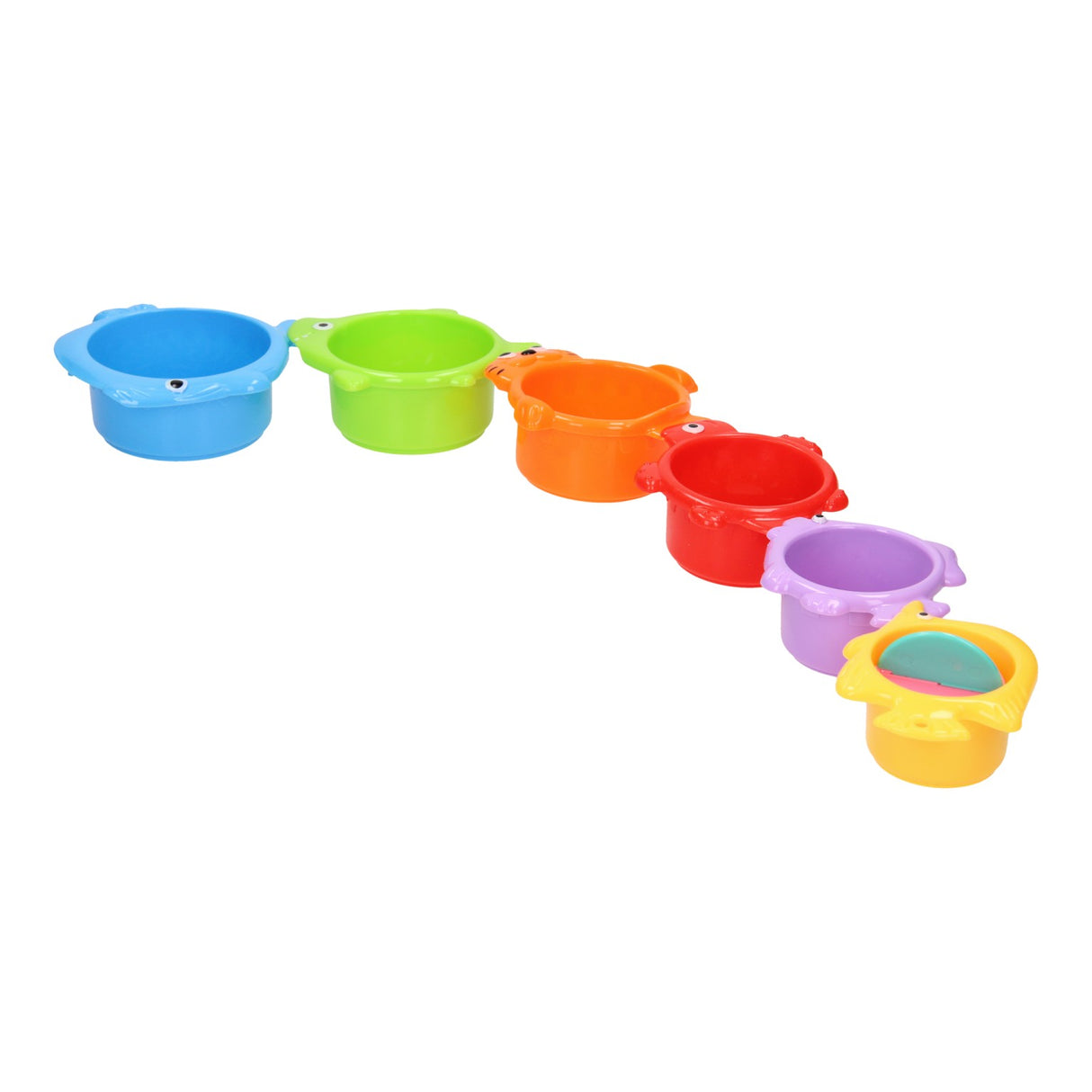 Stack of bath cups animals 6dlg.