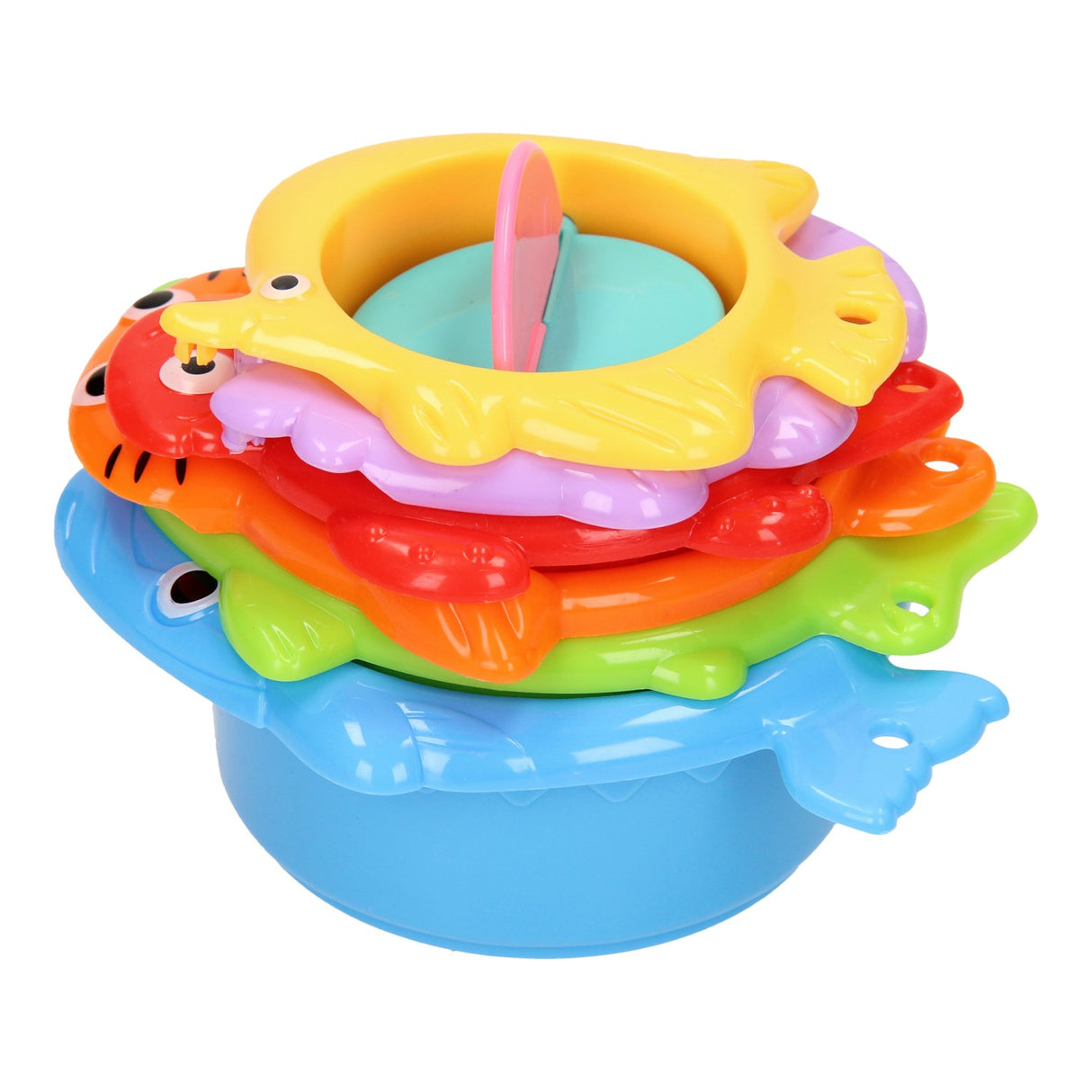 Stack of bath cups animals 6dlg.