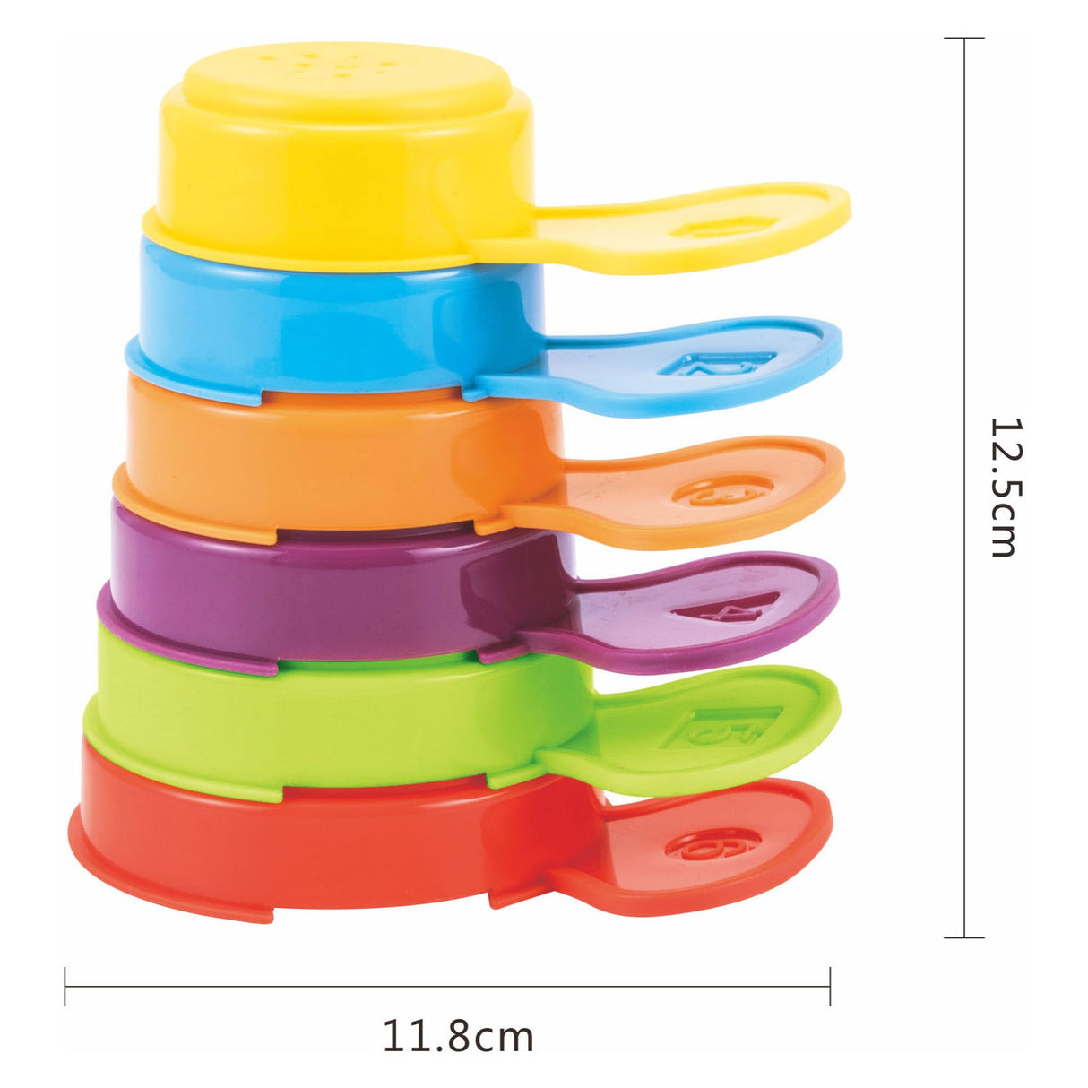 Stacking cups with handle, 6dlg.