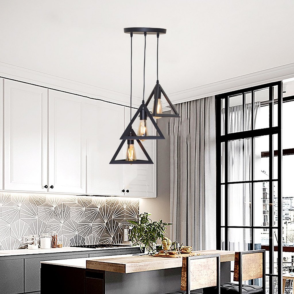 Homestyle Pro MK022-B przemysłowe piramidy wiszące lampy czarne metal