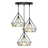 Homestyle Pro Homestyle MK024-B Forma di diamante industriale Lampade a sospensione in metallo bianco nero
