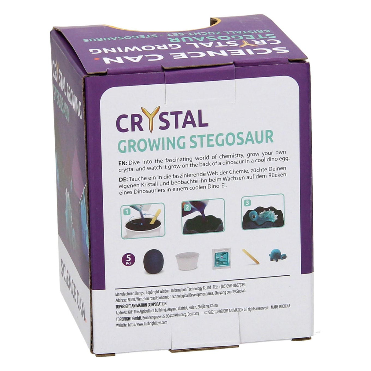 Kit di coltivazione di dinosauro di cristallo Stegosaurus