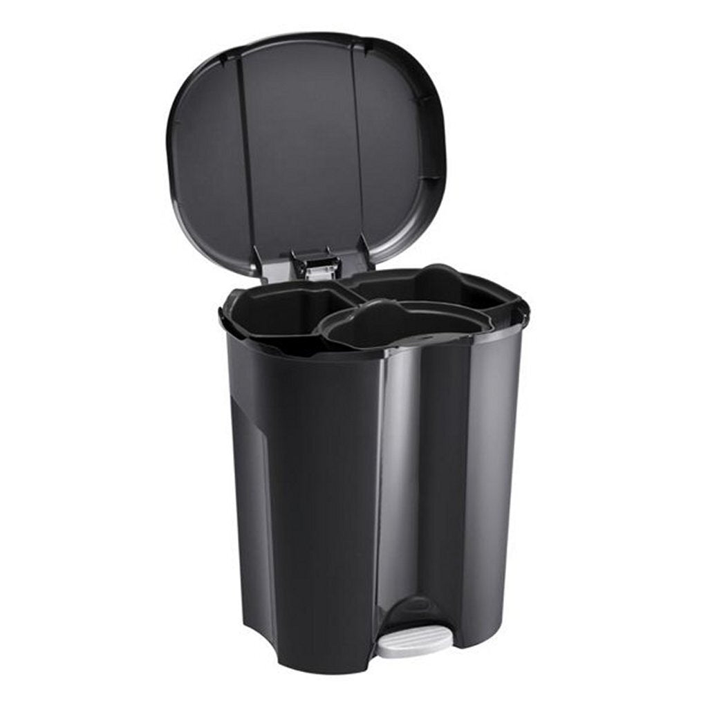 Rotho Trio Waste Bucket 10L + 2x15L Black