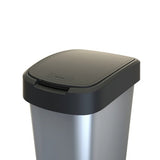Rotho twist afvalbak 50l zilver metallic