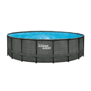 Summer waves zwembad elite frame 549 x 132 cm dark herringbone + zandfilterpomp