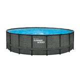 Summer waves zwembad elite frame 549 x 132 cm dark herringbone + zandfilterpomp