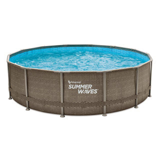 Summer waves zwembad elite frame 427 x 107 cm dark triple basketweave+filterpomp
