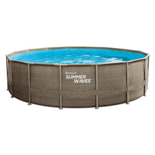 Summer waves zwembad elite frame 488 x 122 cm dark triple basketweave + filterpomp