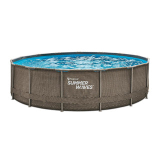 Summer waves zwembad active frame 457 x 106 cm dark double rattan + filterpomp