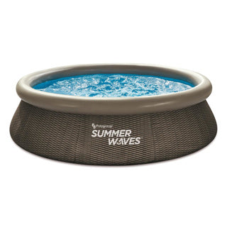 Summer waves zwembad quick set 305 x 76 cm dark double rattan + filterpomp