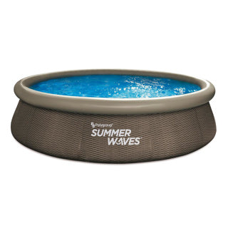 Summer waves zwembad quick set 366 x 76 cm dark double rattan + filterpomp
