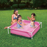 Summer waves zwembad small frame 122 x 122 x 30 cm roze