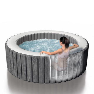 Intex oppustelig spa gråwood deluxe 6 personer