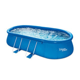 Summer waves zwembad quick set oval 610 x 366 x 122 cm + filterpomp