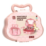 Beautycase kaptafel roze in speelkoffer