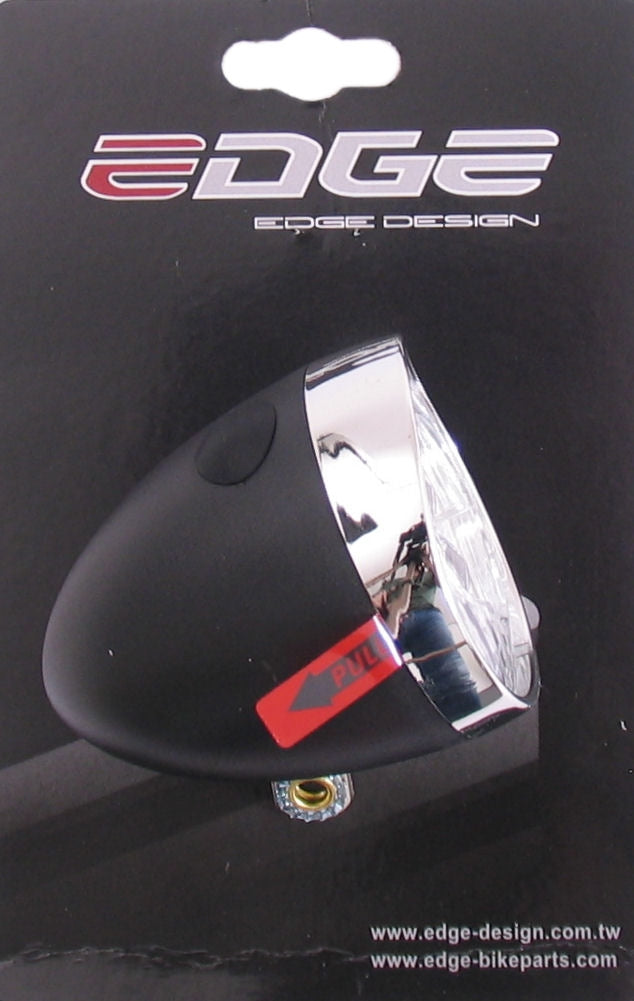 Edge headlight retro 3 LED on Incl. Batteries Black Chrome