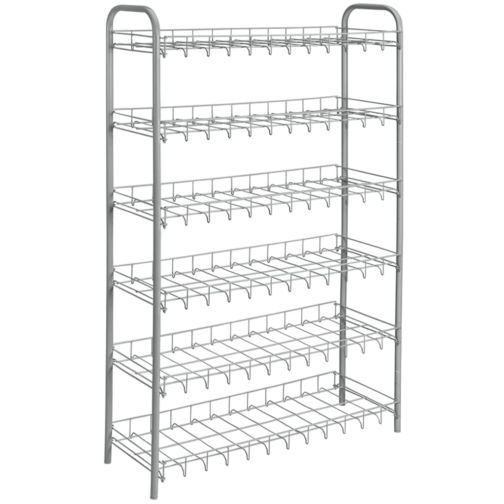 MetalTex Shoe Rack 6-vrstvá bota 6 stříbrná šedá