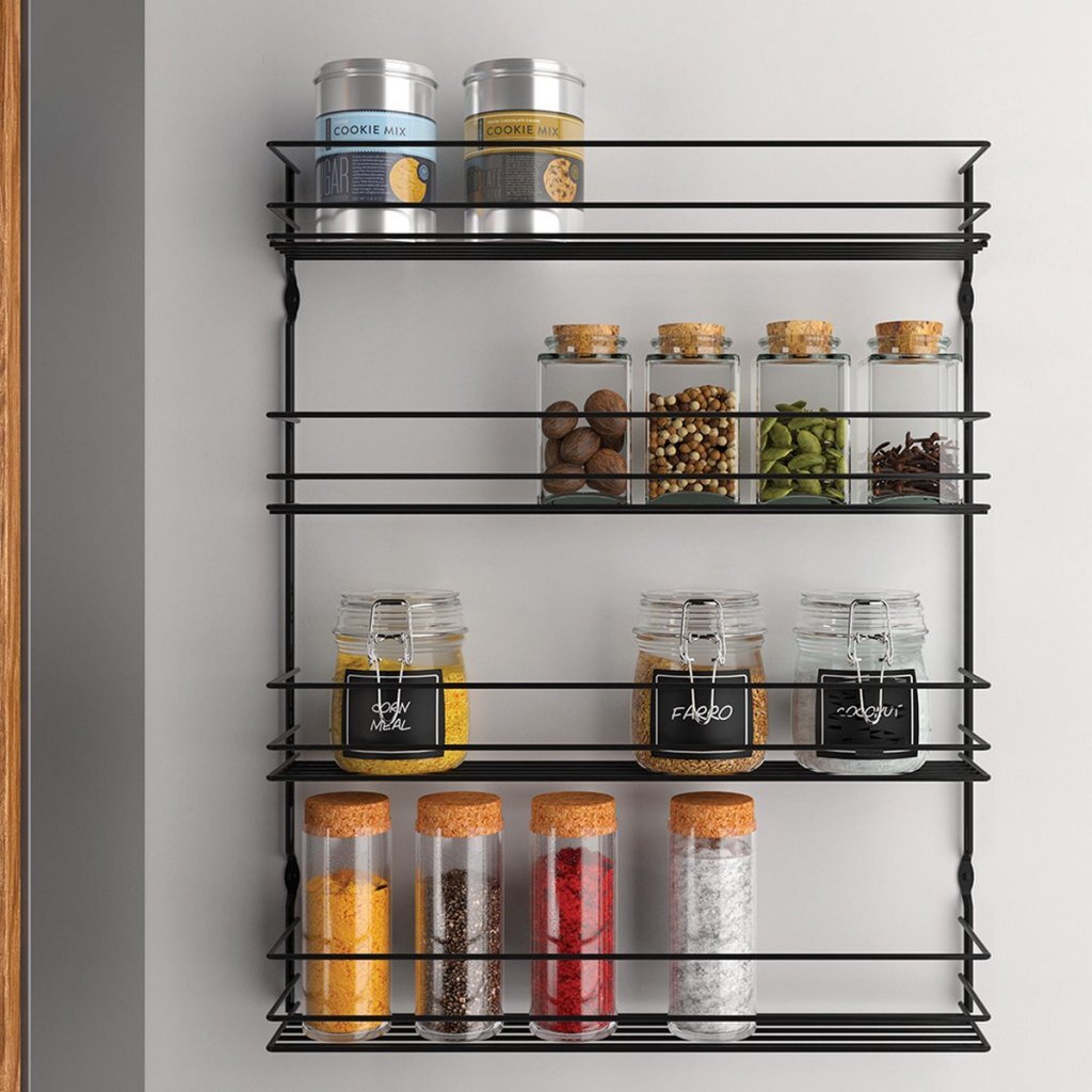 Metaltex Metaltex Pepito 4 Wall Spice Rack 4 Floors 36x8x45 cm sort