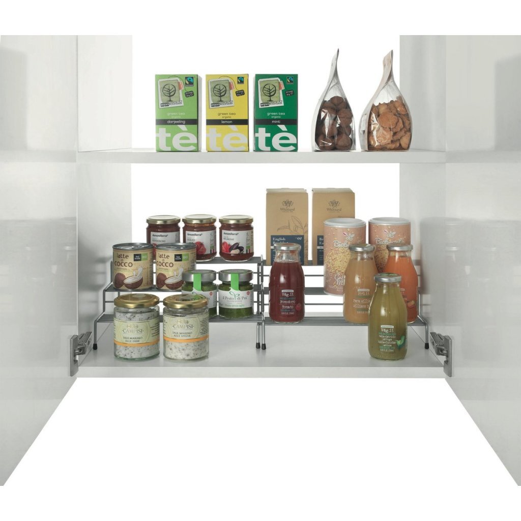 Cucina di erbe scorrevoli in 2 parti in 2 parti di metaltex 28 55x23x13 cm in argento