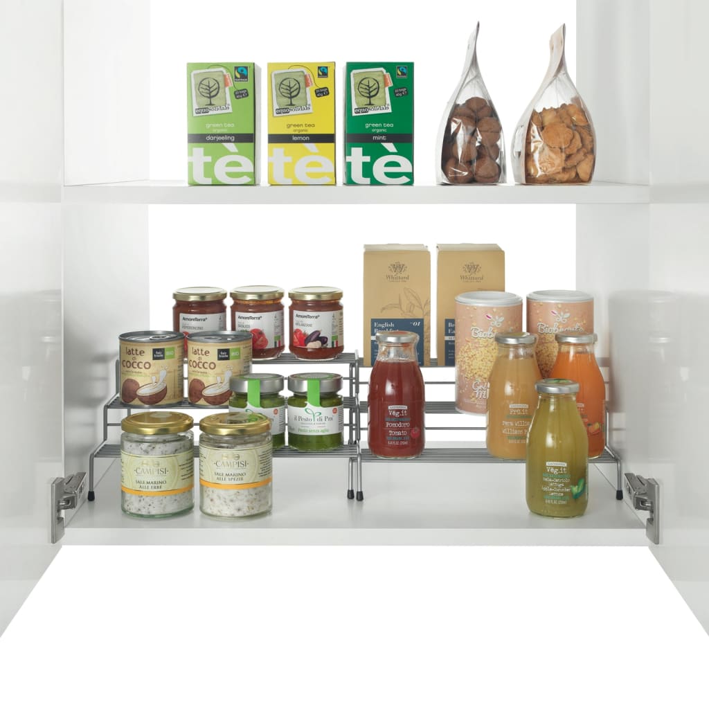 Cucina di erbe scorrevoli in 2 parti in 2 parti di metaltex 28 55x23x13 cm in argento