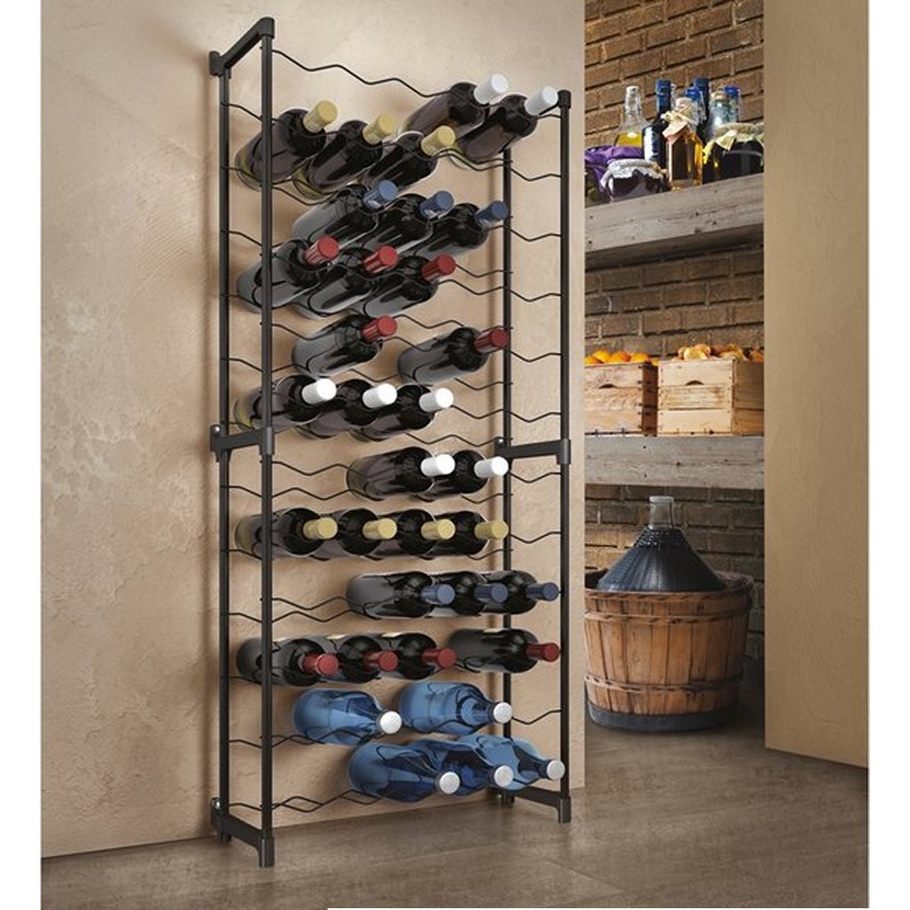 Tomado-Metaltex Barbera wine rack for 50 bottles 108x50x26 cm Black