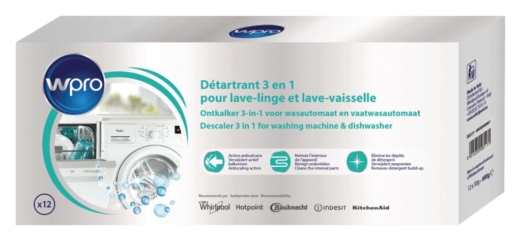 WPRO 484000008801 Machine à laver à lave-vaisselle de Deskalkalkalker 600 g