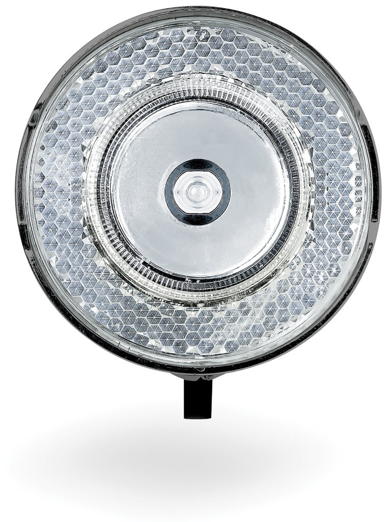 Headlight 706-B Retro 15 Lux LED battery chrome black