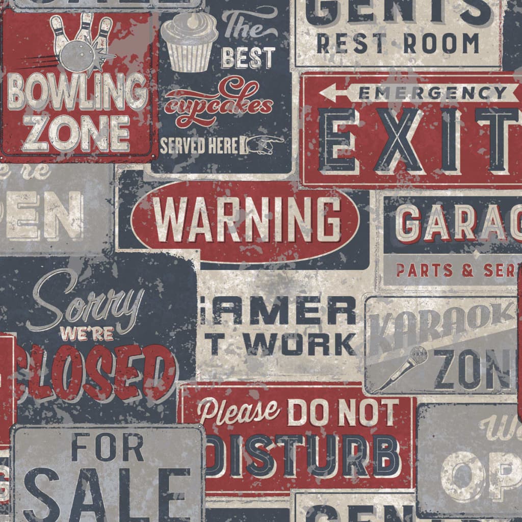 Nordwall Wallpaper urban Frënn Kaffi Billboards kleng blo a rout