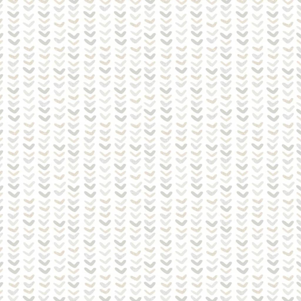 Noordwand behang mondo baby small harts wit en grijs
