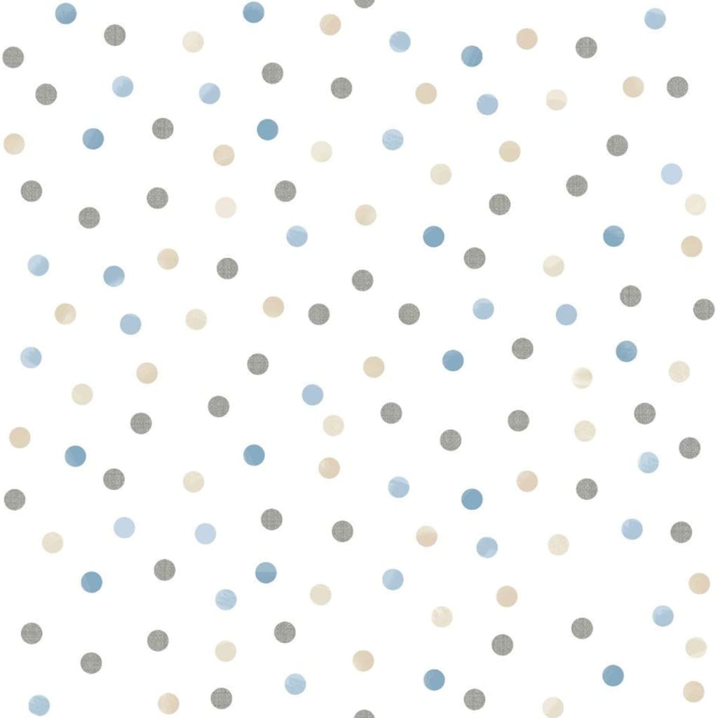 Noordwand behang mondo baby confetti dots wit blauw grijs beige