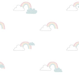 Noordwand behang mondo baby clouds wit blauw roze