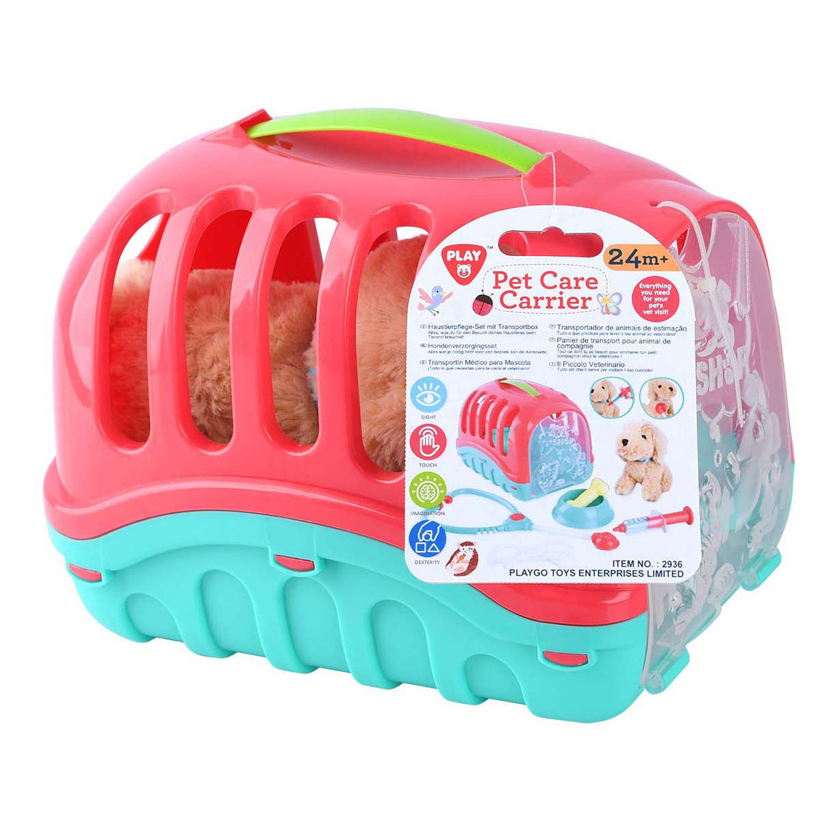 Play dieren reishok met knuffel puppy, 7dlg.