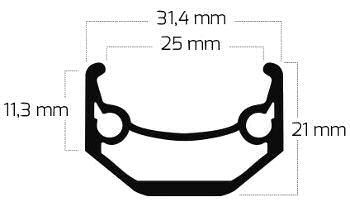 Ryde Velg Andra 40 27,5 650B 584 x 25C Hliník 36 otvorů Disc 14g Black