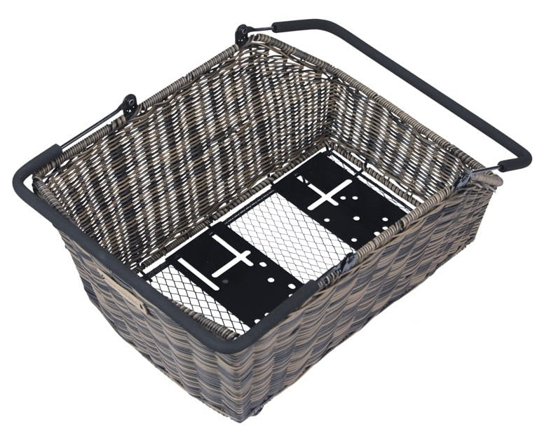 Basil fietsmand cento rattan look multi system 41 x 25 x 12 cm - bruin