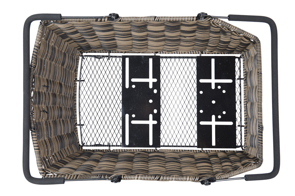 Basil fietsmand cento rattan look multi system 41 x 25 x 12 cm - bruin
