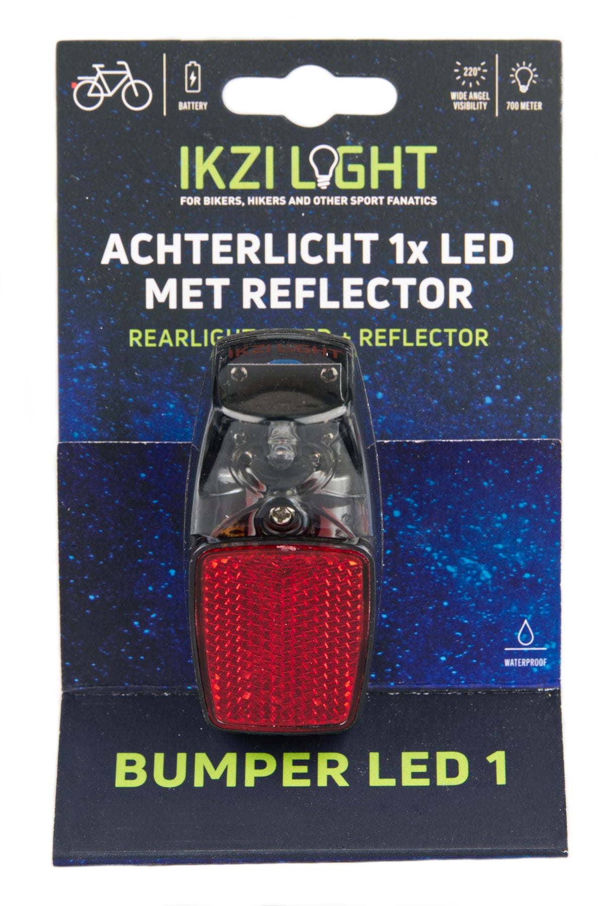 Ikzilight zadnji reflektor za zadnjo svetlobo 1xled rdeča na zemljevidu