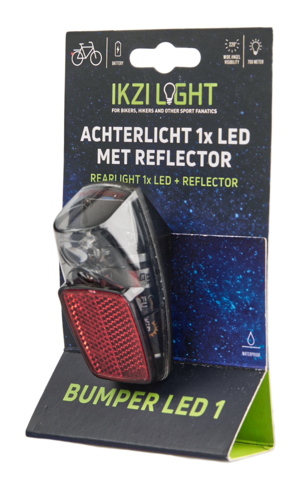 Ikzilight zadnji reflektor za zadnjo svetlobo 1xled rdeča na zemljevidu