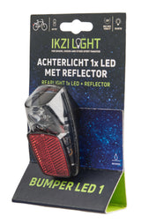 Ikzilight zadnji reflektor za zadnjo svetlobo 1xled rdeča na zemljevidu