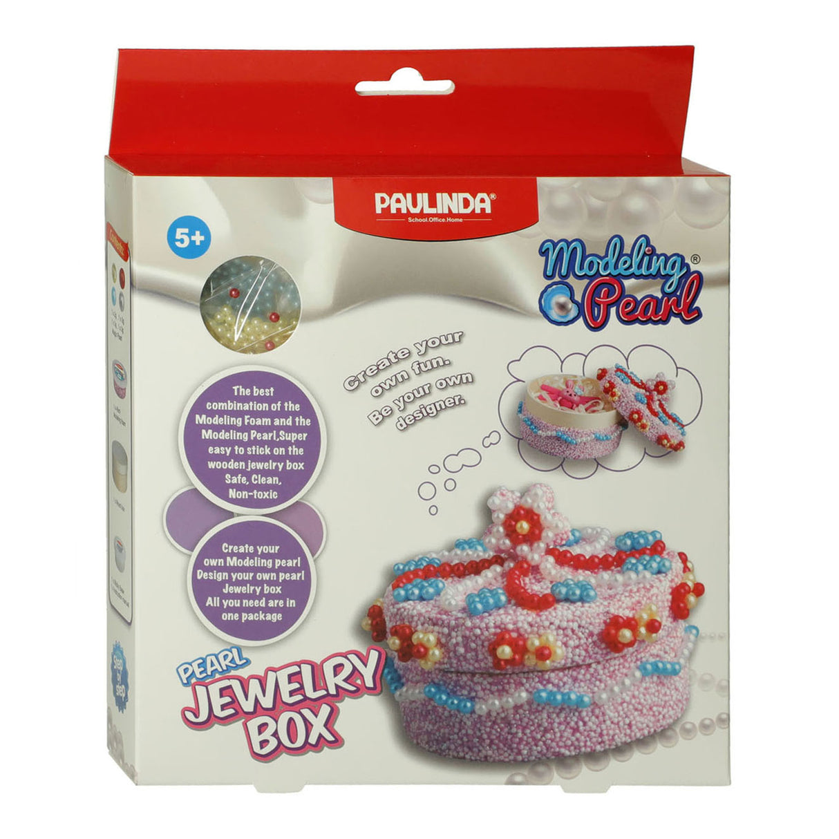 Paulinda modellering Pearl Jewell Box dekorerer blomster