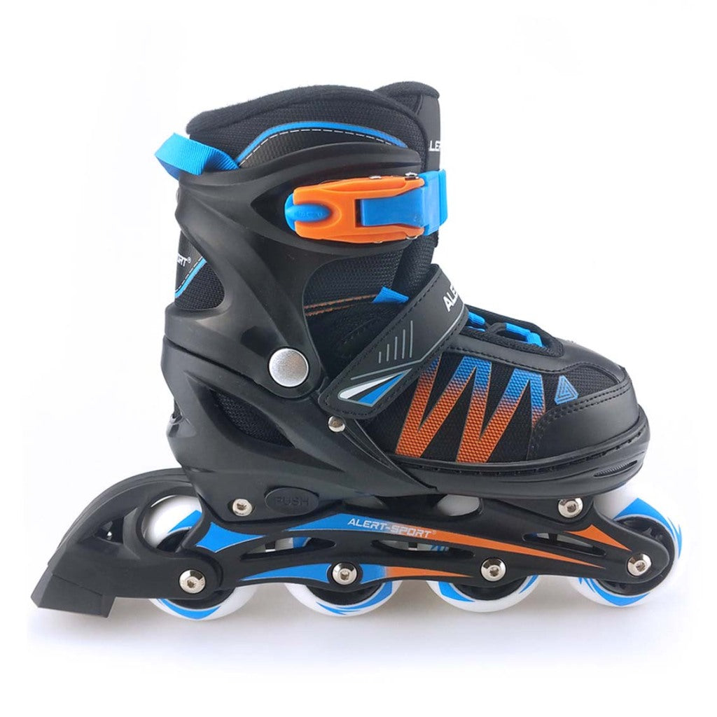 Alert inline skøjter størrelse 35-38 sort blå orange