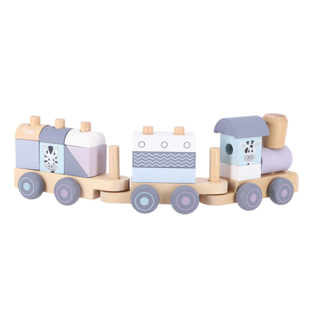 Jipy Holzblock Zug lila blau
