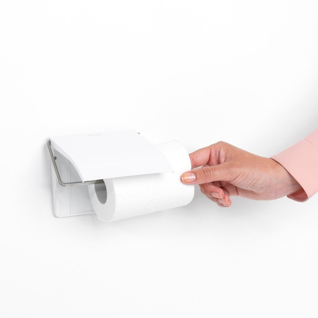 Brabantia renew toiletrolhouder met klep - white