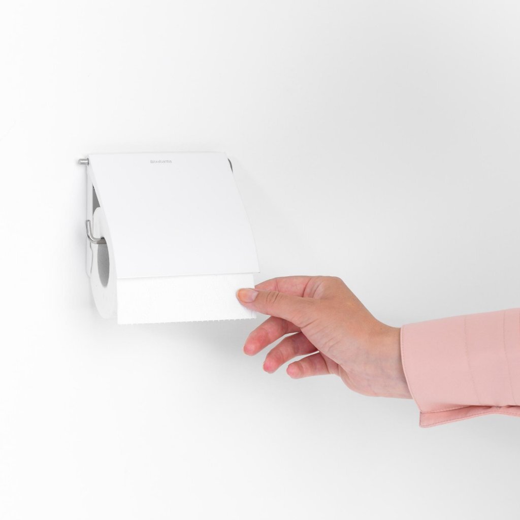 Brabantia renew toiletrolhouder met klep - white