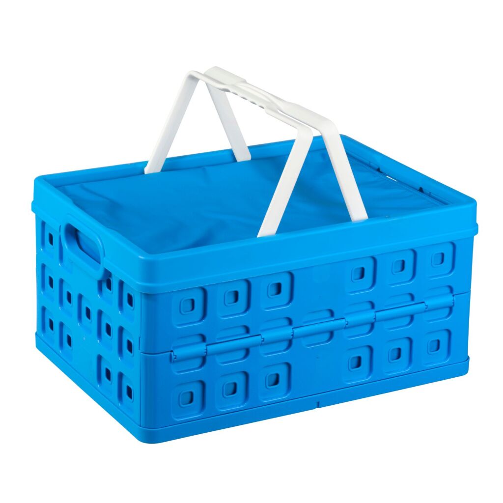 Sunware Square Folding Crate + Cooler Bag 32L 49x36x24,5 cm modrá