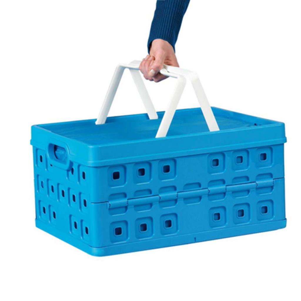 Sunware Square Folding Crate + Cooler Bag 32L 49x36x24,5 cm modrá
