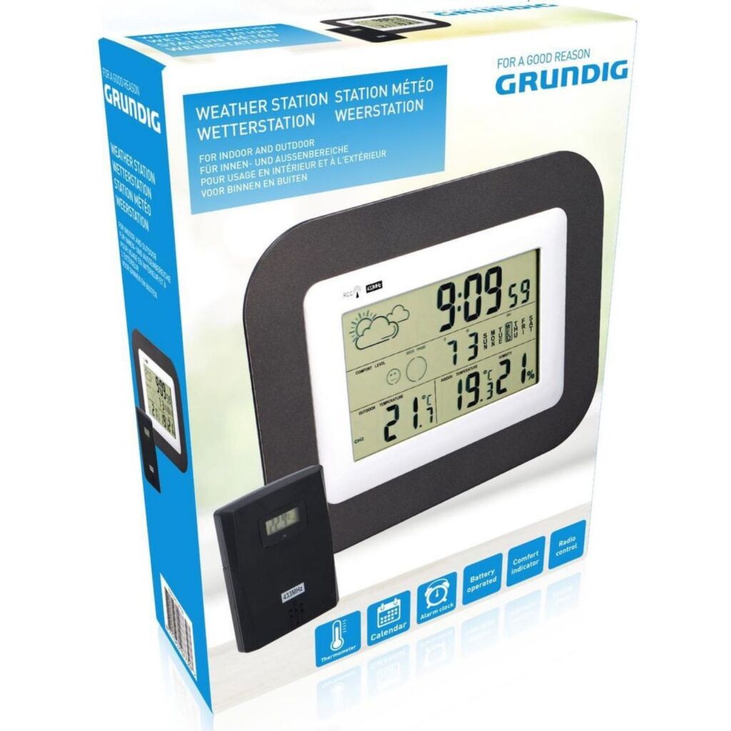 Grundig Grundig vejrstation inden for og uden for sort
