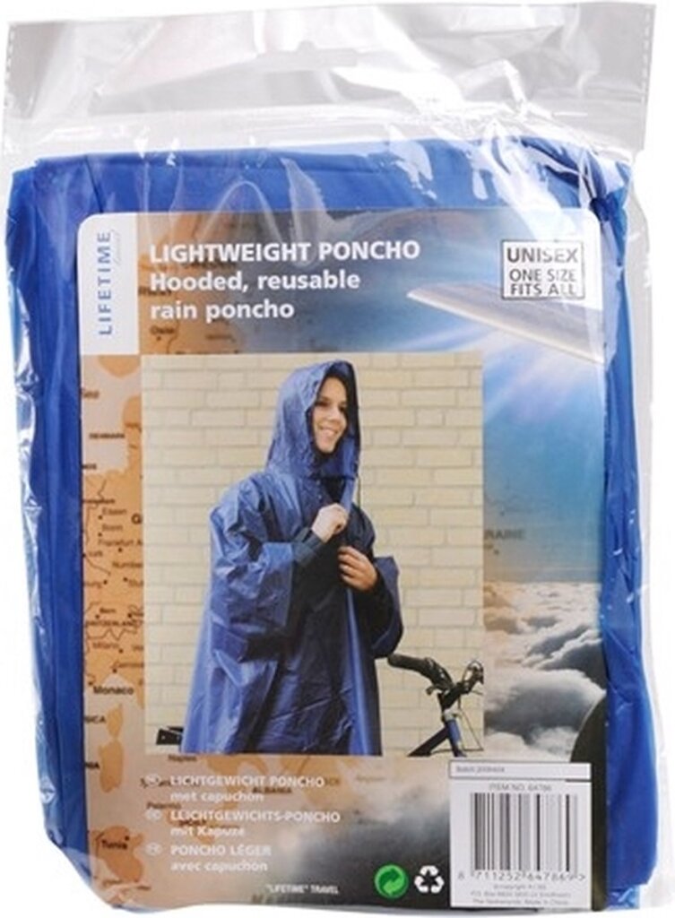 Lifetime regenponcho met capuchon | blauw