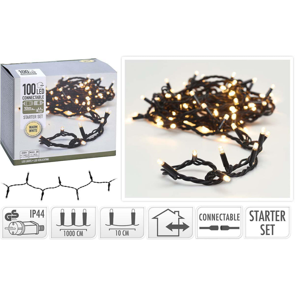 S.I.A. Linkable Božična razsvetljava Starter Set 100 LED 10M IP44